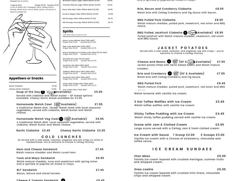 The Leeky Barrel - Welsh Bistro & Shop Menu