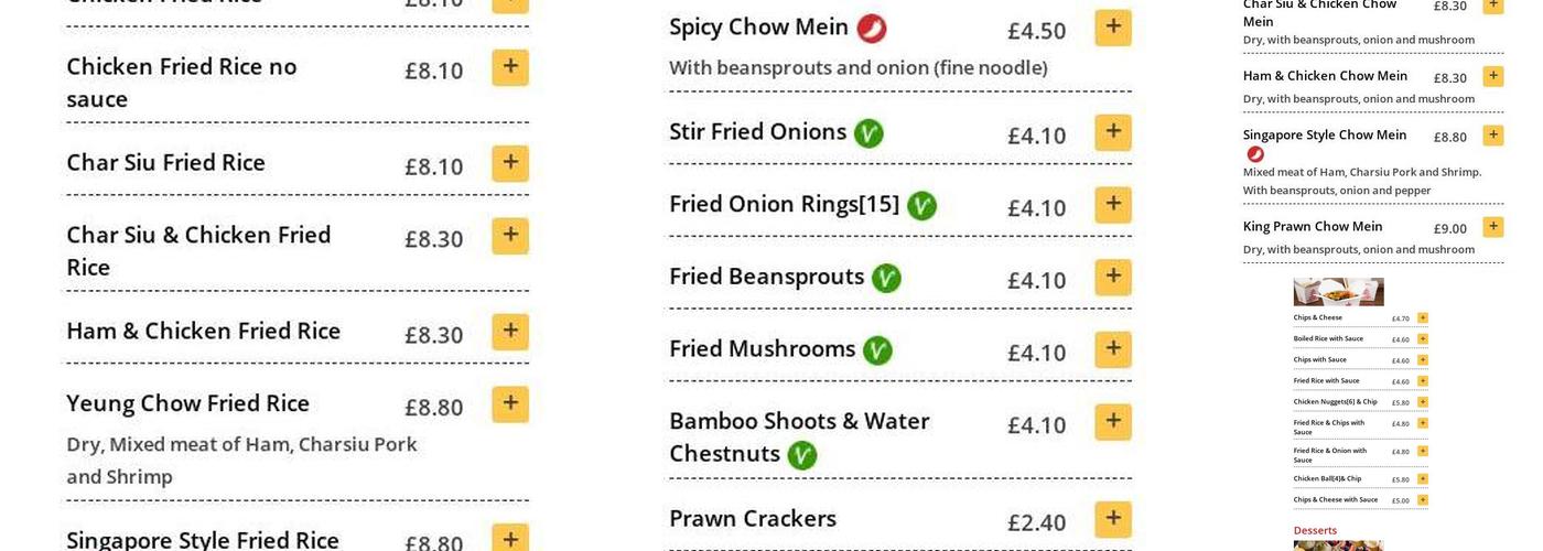 Layang Restaurant Menu