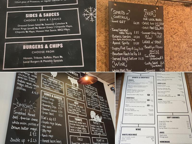 Honest Burgers South Bank Menu