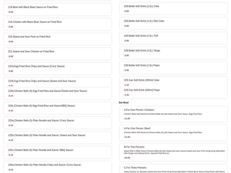 New Ruby Belvedere Menu
