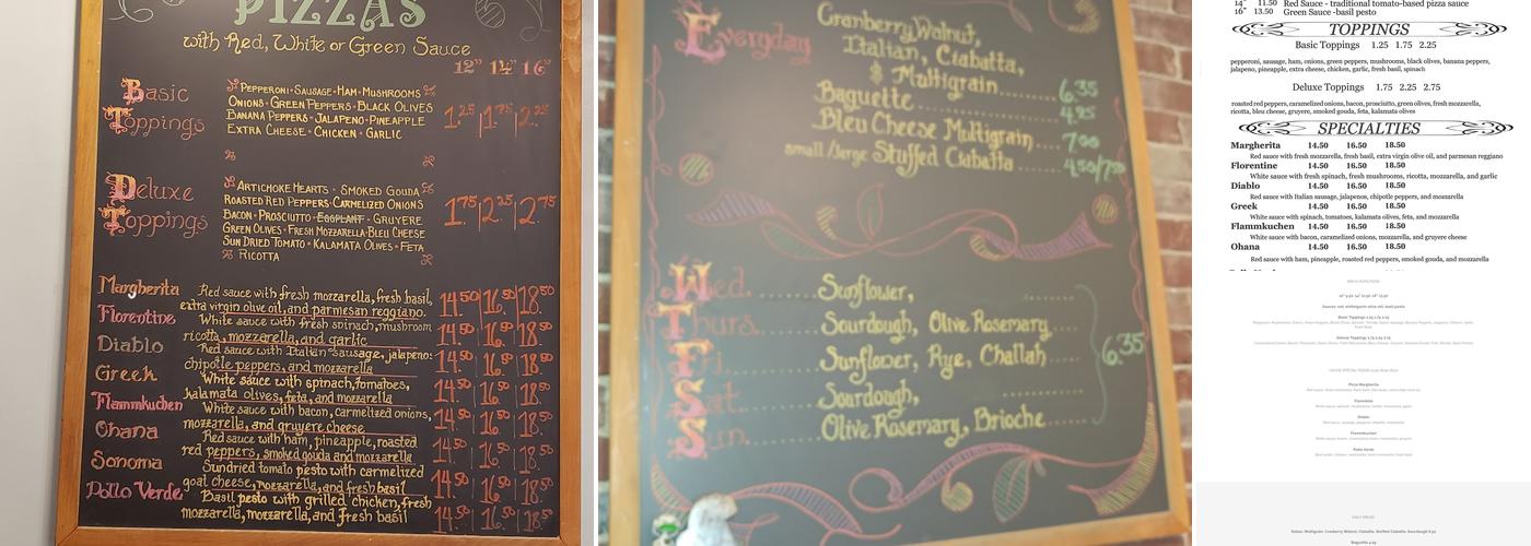 Phoenix Bakery Menu