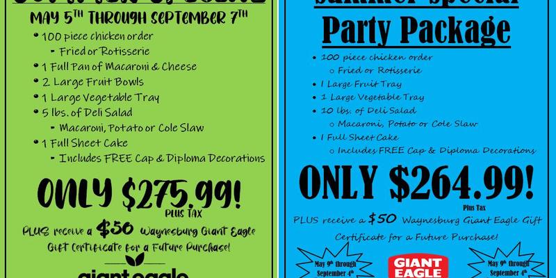 Giant Eagle Supermarket Menu