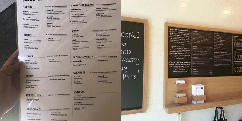 Pressed Juicery Menu