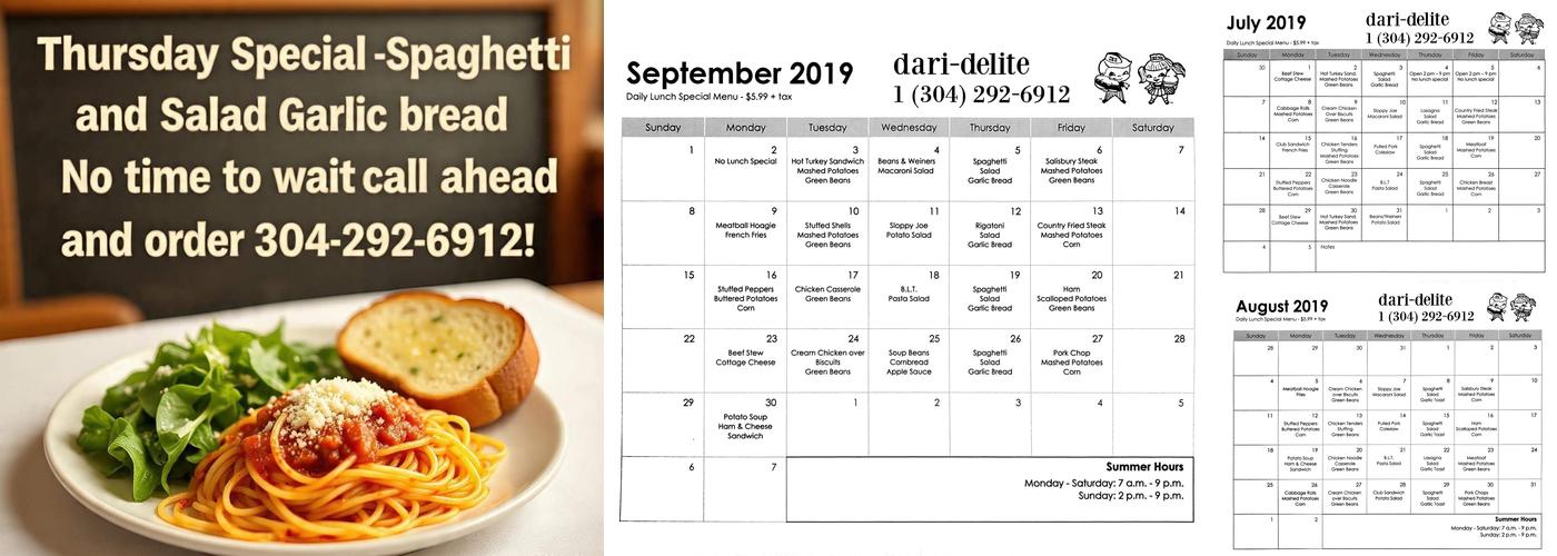 Dari-Delite Menu