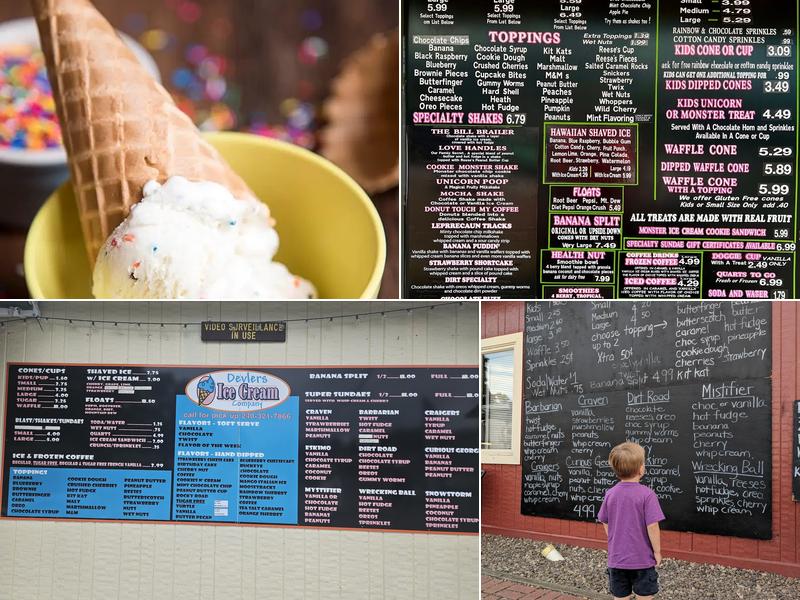 Devlers Ice Cream Menu