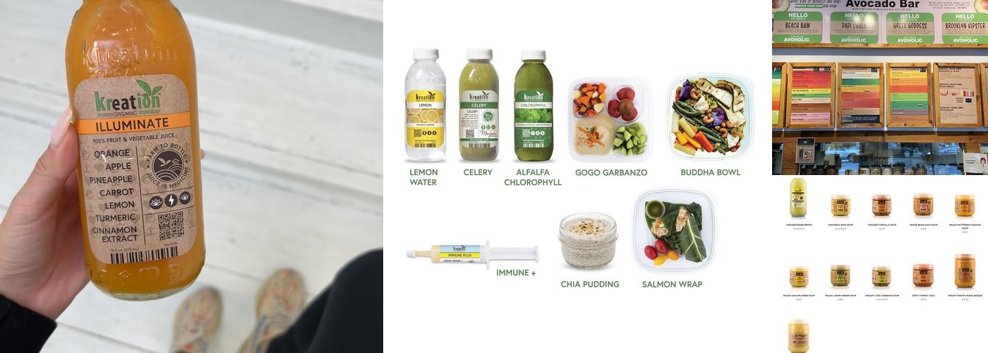 Kreation Organic Juicery Menu