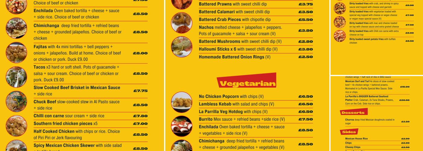La Parrilla - Mexican Grill Menu
