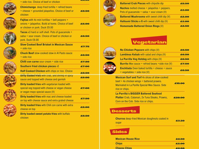 La Parrilla - Mexican Grill Menu