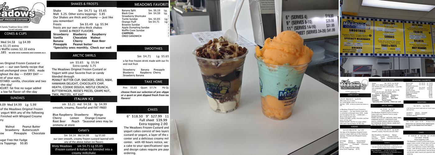 Meadows Frozen Custard Menu
