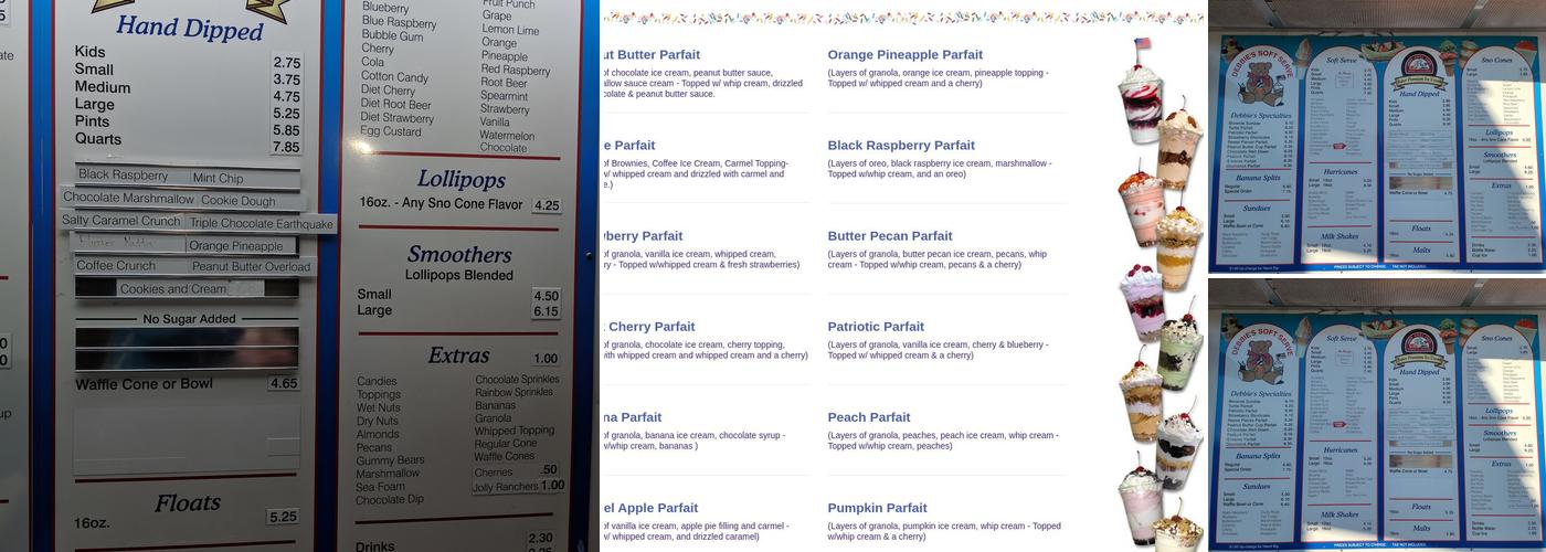 Debbie's Soft Serve Menu