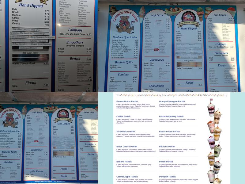 Debbie's Soft Serve Menu