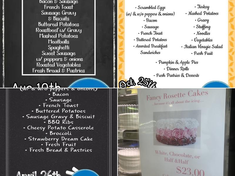 Krency's Bakery Inc Menu