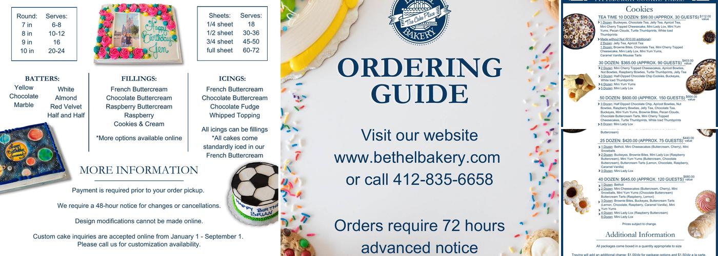 Bethel Bakery Menu