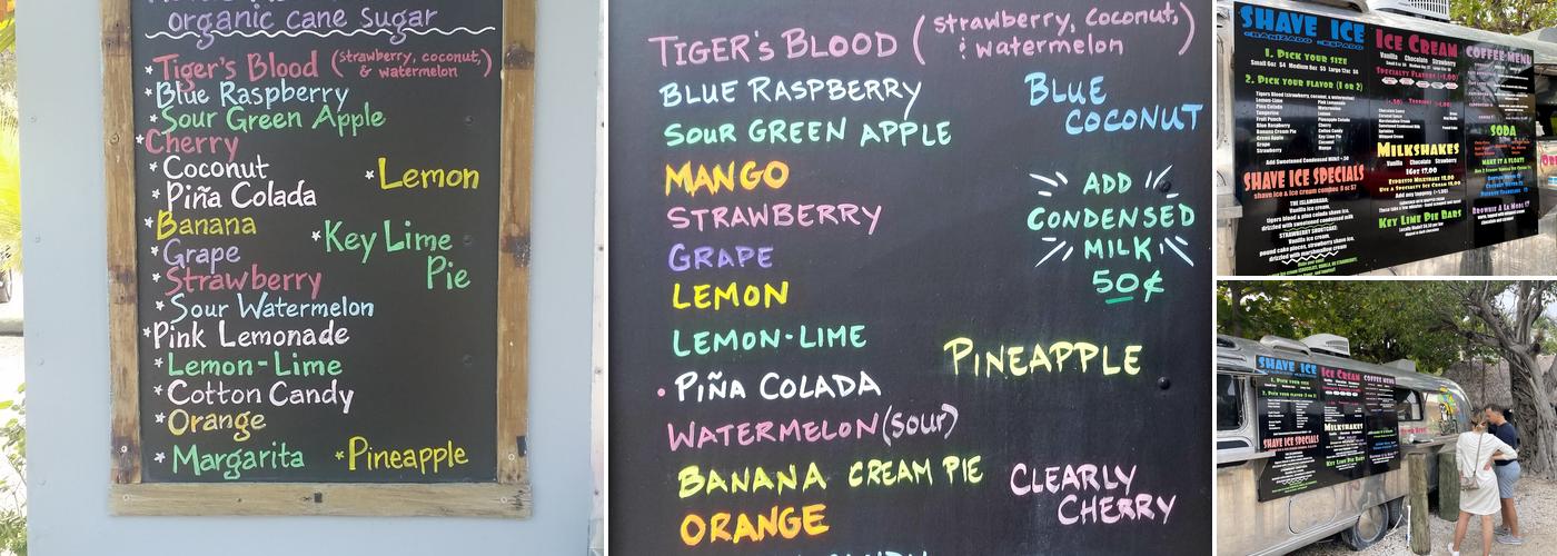 Charli's Shave Ice Menu