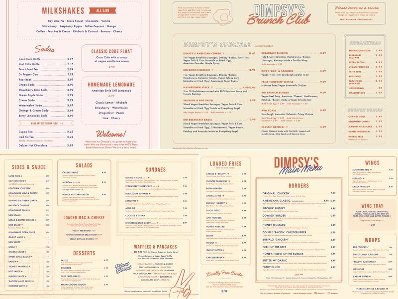 Dimpsy's Diner Menu