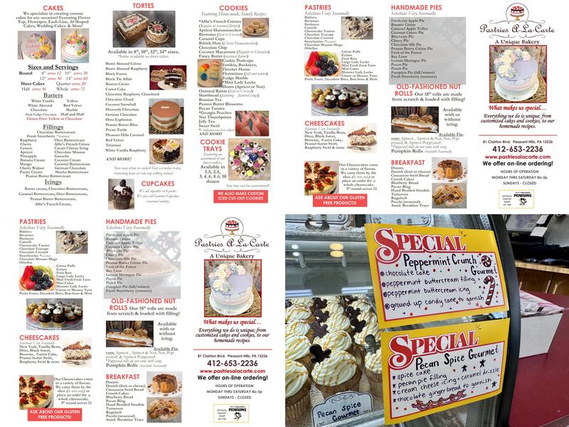 Pastries A-La-Carte Menu