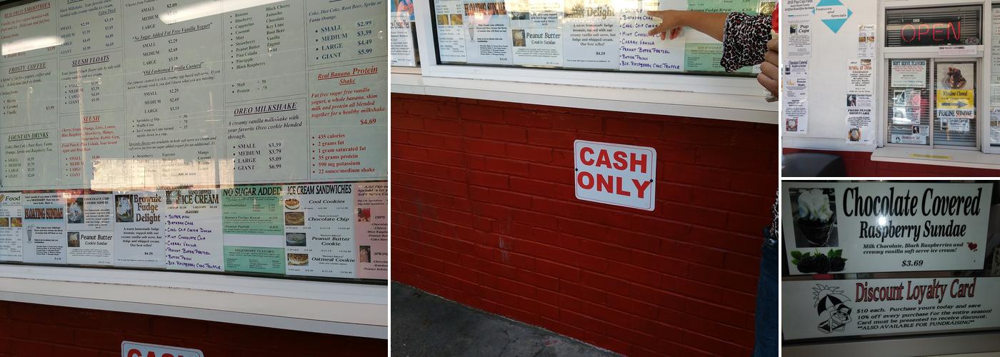 Frosty Cone Ice Cream Menu