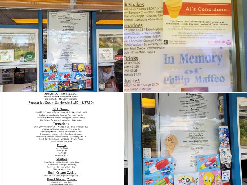 Al's Cone Zone Menu