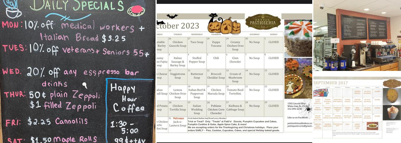 Patti's Pasticceria Menu