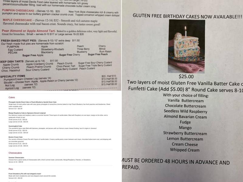 Signature Desserts Menu