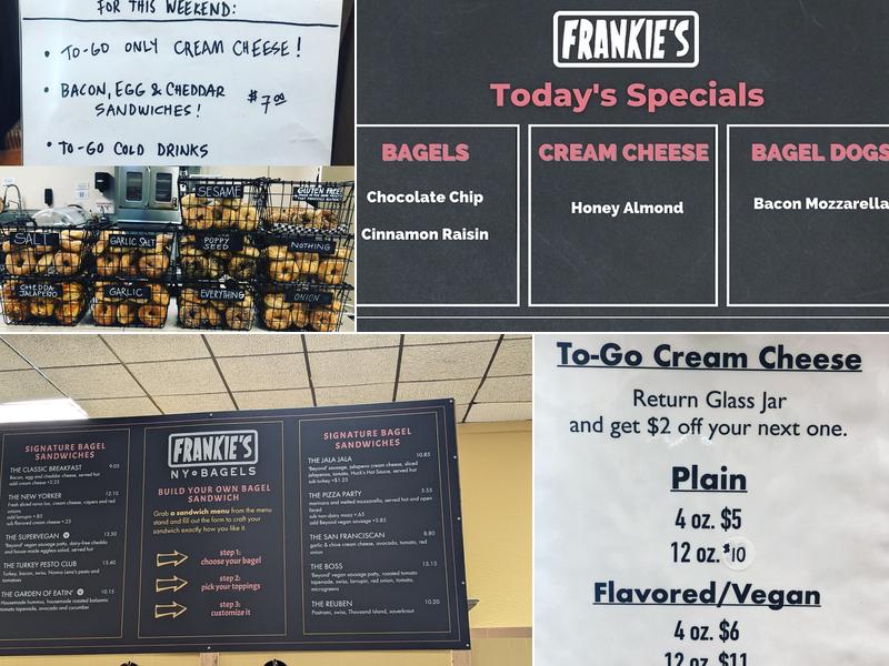 Frankie's NY Bagels Menu