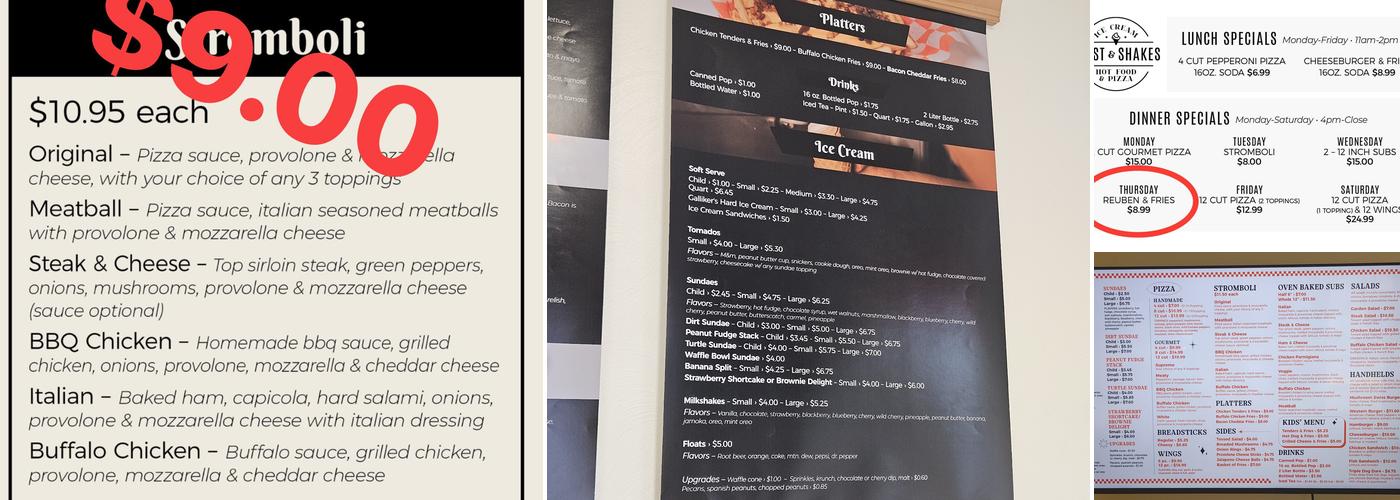 Twist & Shakes Ice Creamery Menu