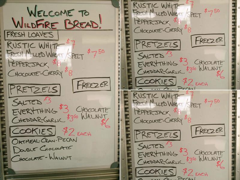WildFire Bread Menu
