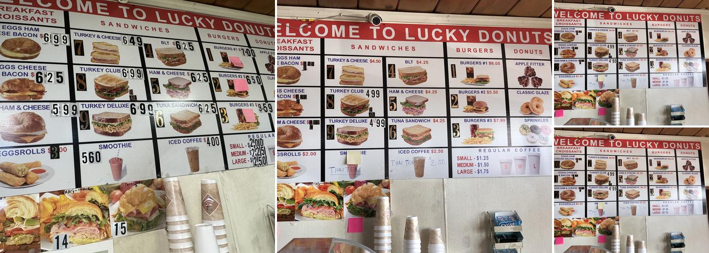 Lucky Donuts Menu