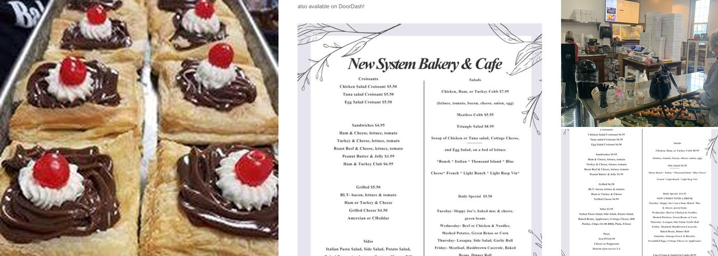 New System Bakery Menu