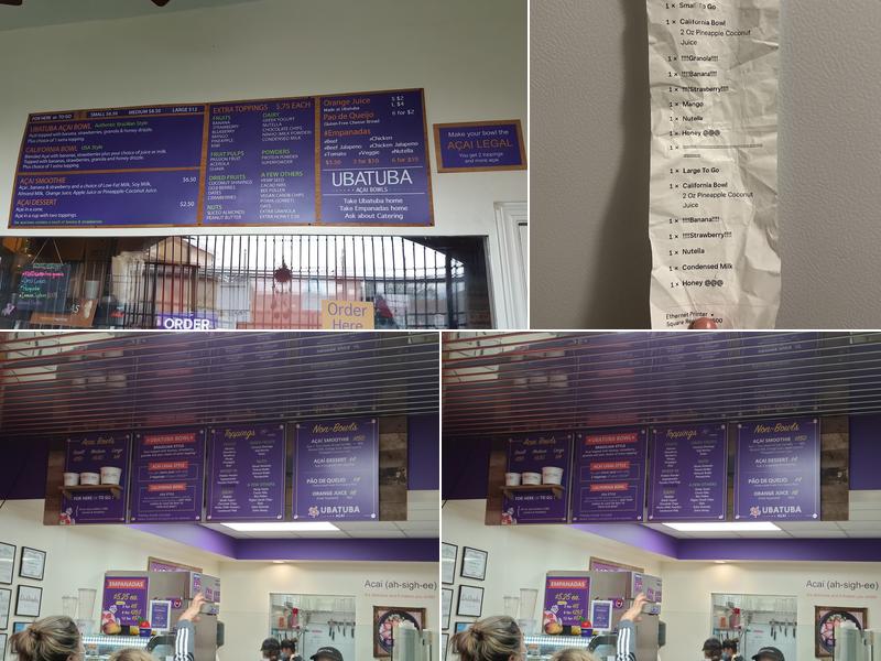 Ubatuba Acai - Northridge Menu