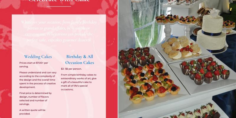 Felicitations Bakery Menu