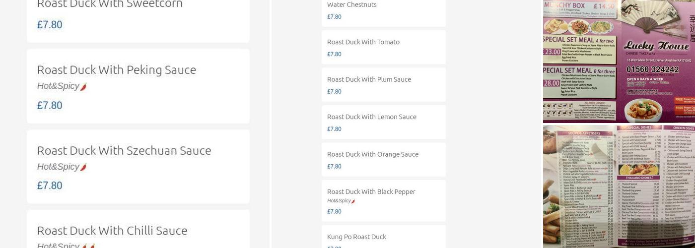 Lucky House Chinese Menu