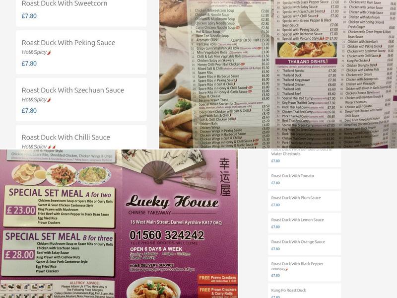 Lucky House Chinese Menu