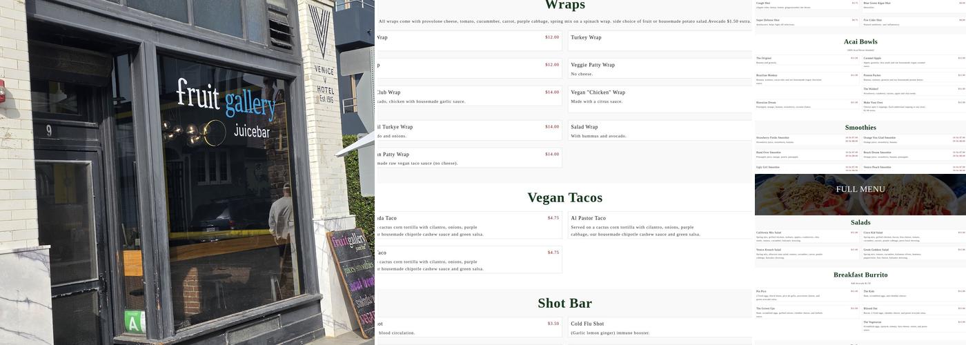 Fruit gallery Menu