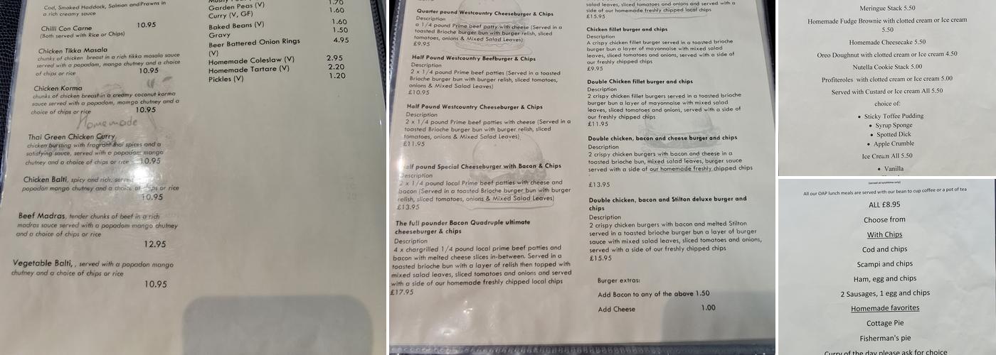 CATCH Fish and Chips Menu