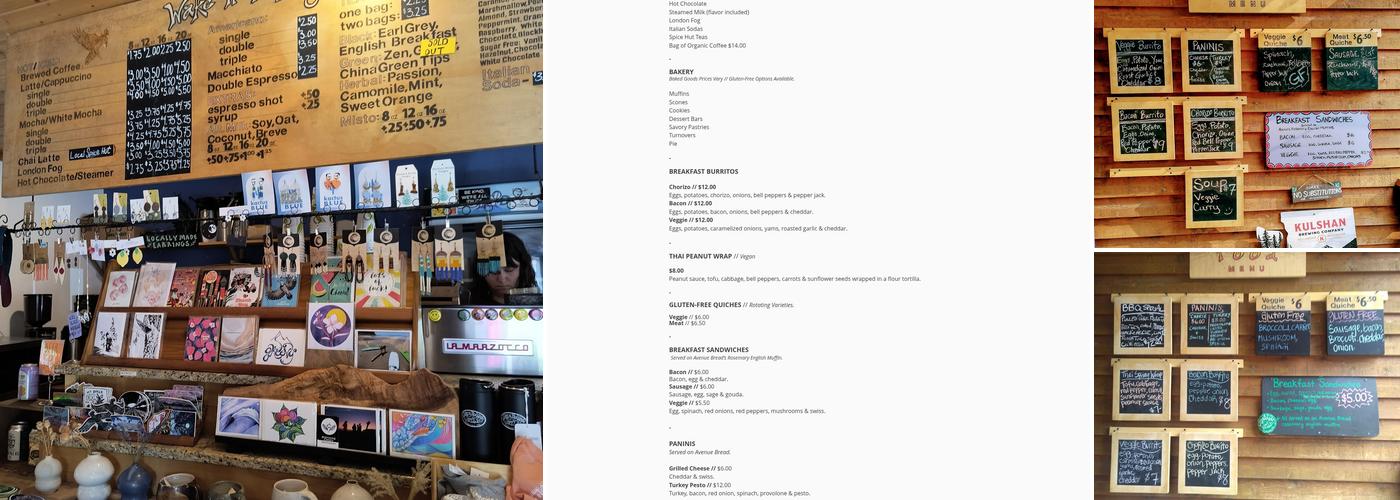 Wake 'N Bakery Menu