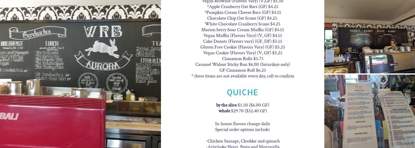 White Rabbit Bakery Menu