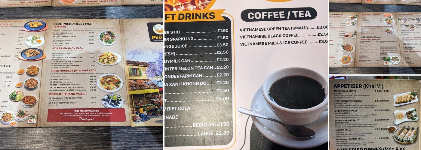 Pho 79 Vietnamese Restaurant Menu