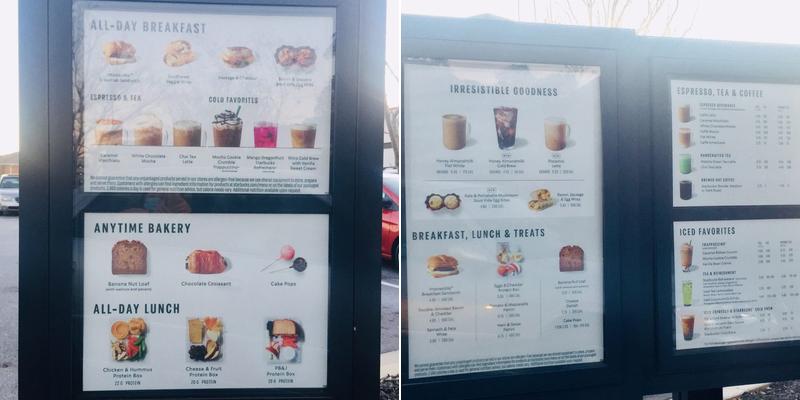 Starbucks Coffee Company Menu