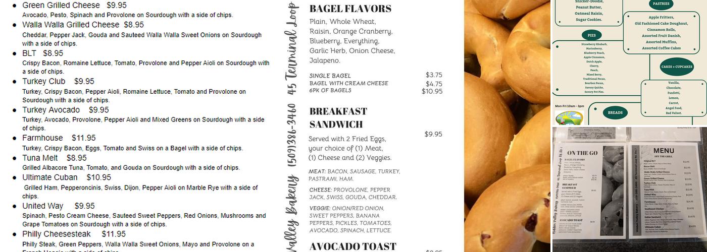 Hidden Valley Bakery Menu