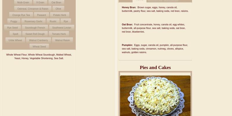 Homefires Bakery Menu