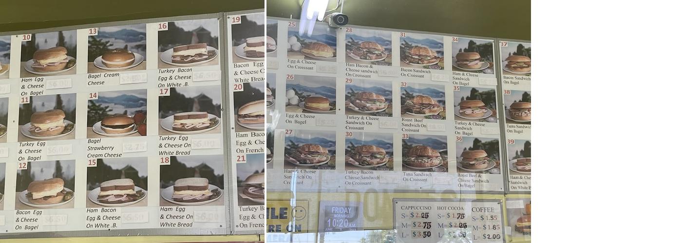 Eagle Donuts Menu