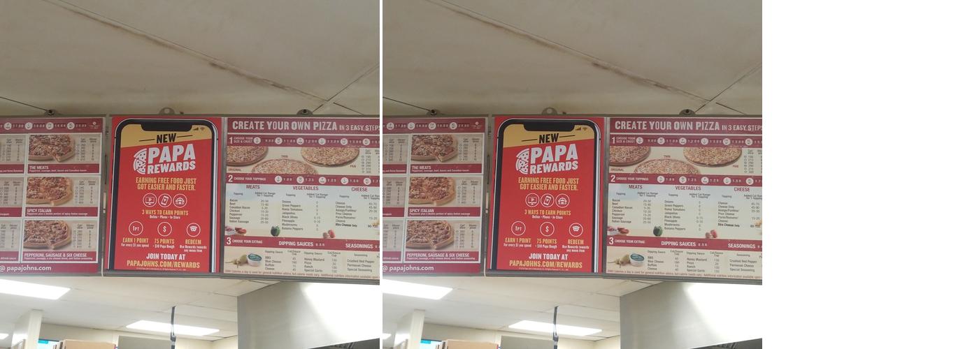 Papa Johns Pizza Menu