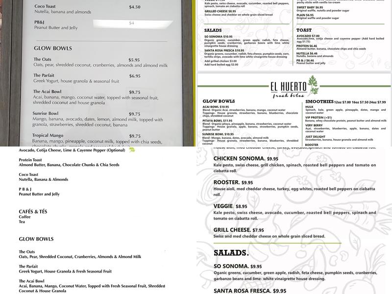 El Huerto (Where-Tow) Fresh Bites Menu