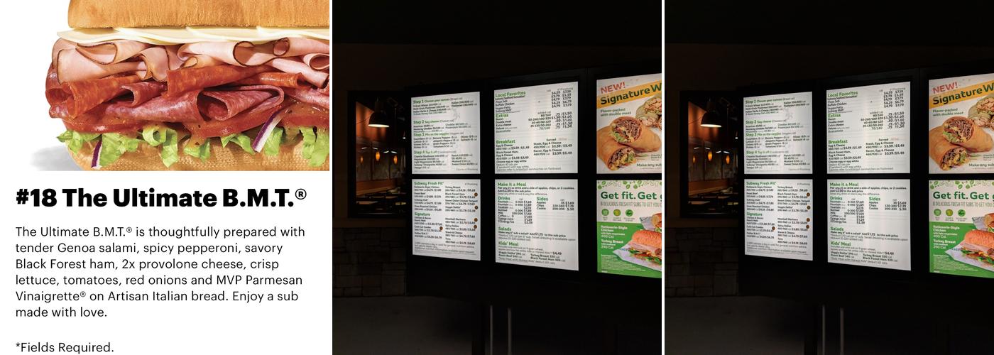 Subway Menu