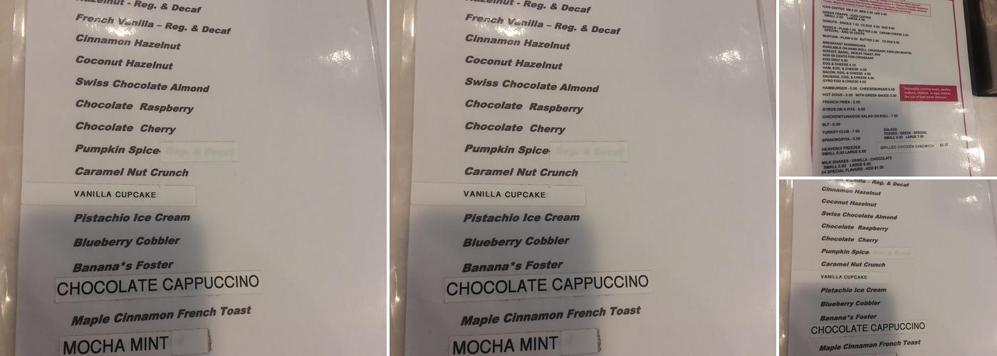 Heavenly Donuts Menu