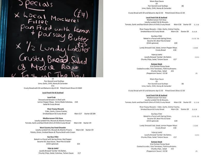 Take Thyme Lobster & Fish Restaurant Menu