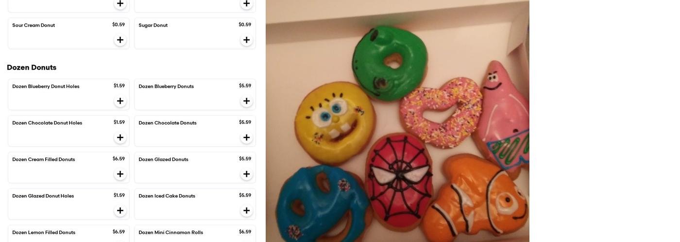 Ken's Donuts Menu
