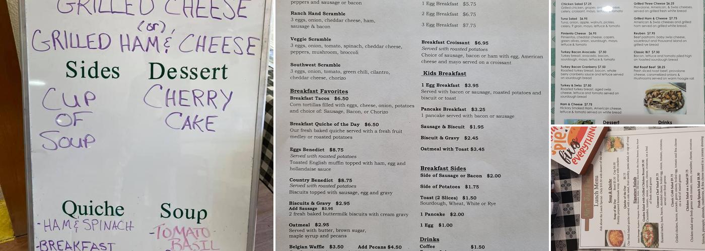 Just Pie Too Menu