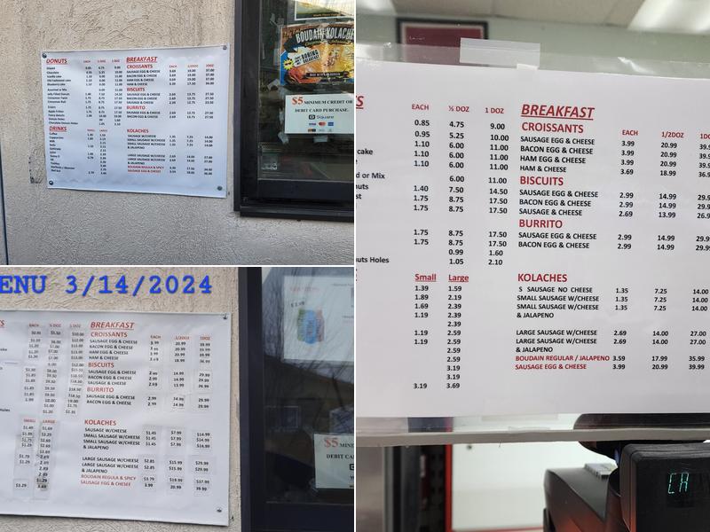 Snowflake donuts Menu